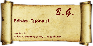 Bábás Gyöngyi névjegykártya